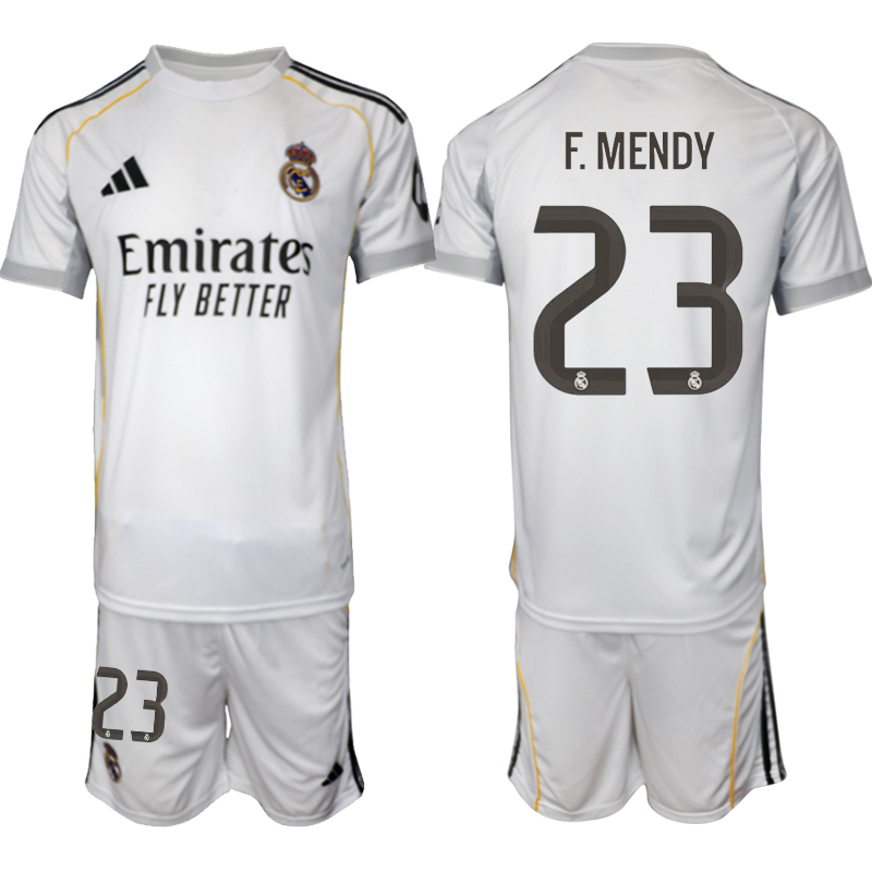 Men 2025-2026 Club Real Madrid home white 23 Soccer Jersey 01